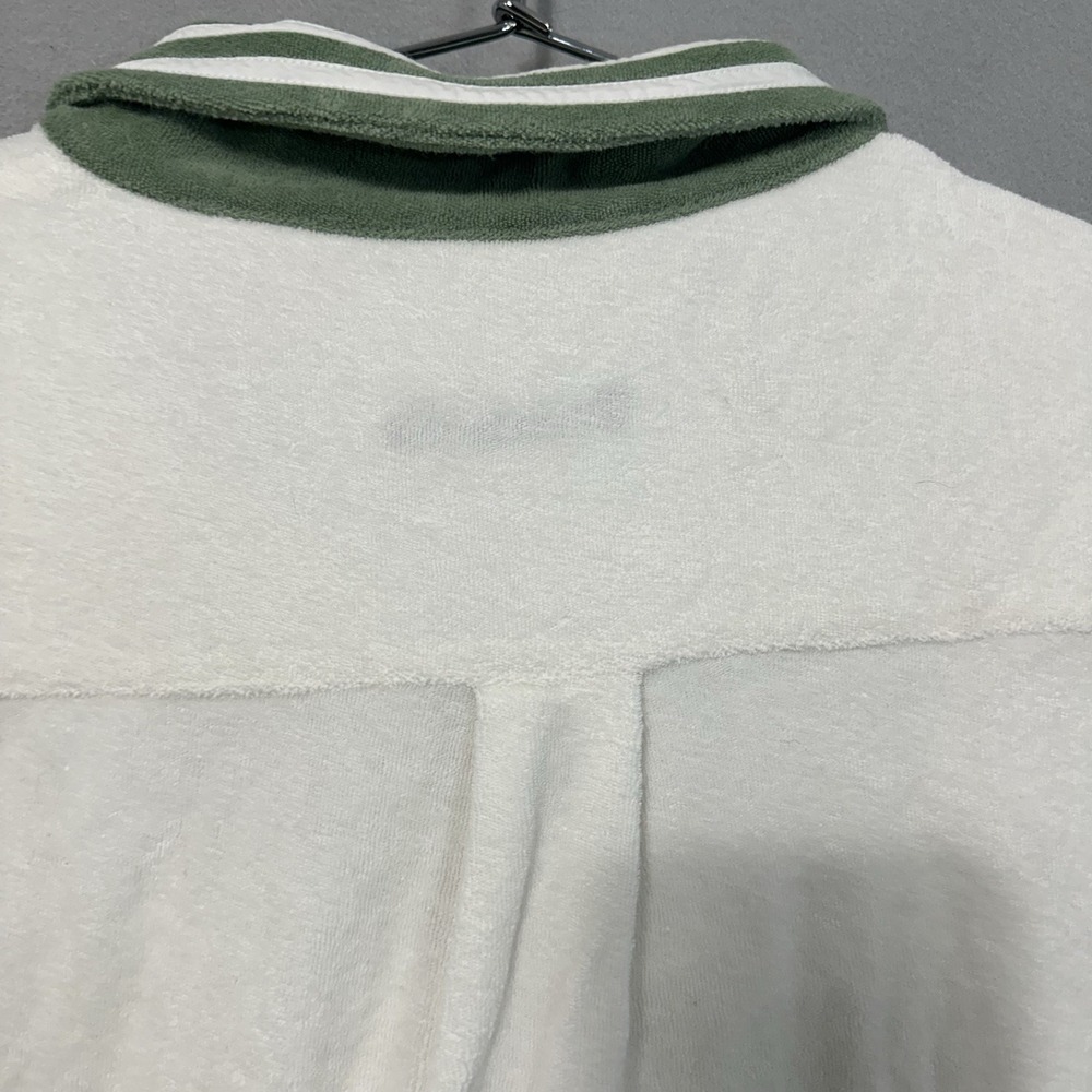 Tombolo XL Terry Cloth Shirt Full Zip White Green Organic Cotton Tennis Cabana - Picture 10 of 10